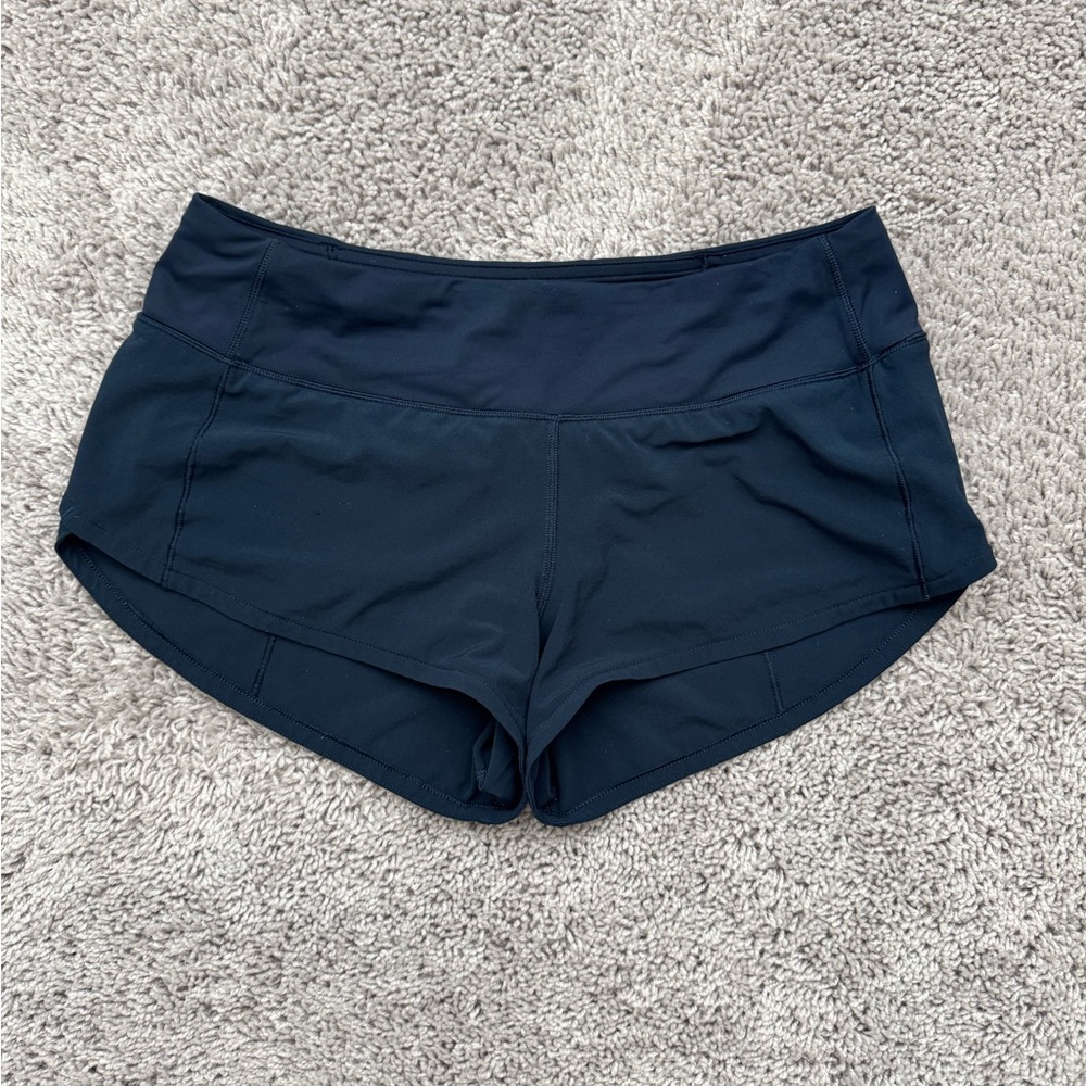 Lululemon Speed Up Navy Low Rise Lined Short. 2.5”